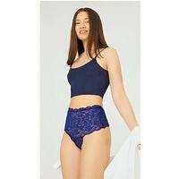 Çapraz Bantlı Dantelli Yüksek Bel Tanga