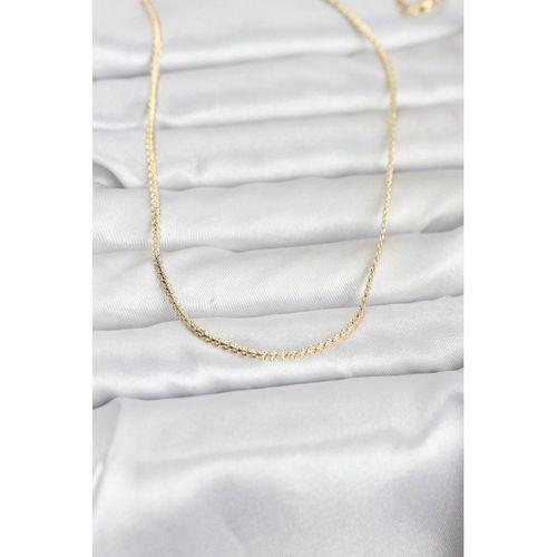 CM 14K Gold Renk Yassı Zincir Model 60 cm Kadın Kolye