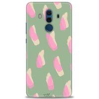 Huawei Mate 10 Pro Kılıf HD Baskılı Kılıf - Pembe Krem + Tam Ekran Koruyucu