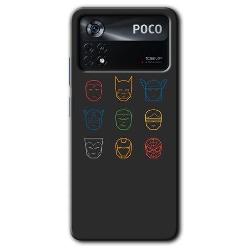 Potkal Hediye Fabrikası Poco x4 Pro Kılıf HD Desen Baskılı Arka Kapak - Avengers Minimalism