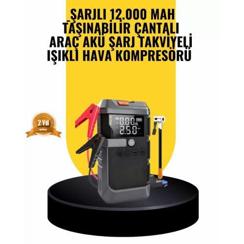 Işıklı Hava Kompresörlü Taşınabilir Akü Takviye Ünitesi