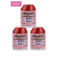 3 Adet Altınbaşak Oya ve Dantel İpi 20 gr - Royaleks - No: 024