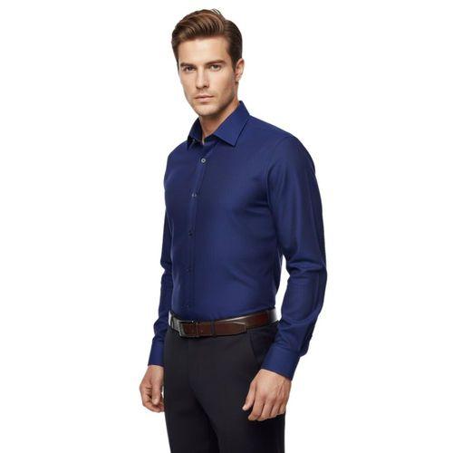 Erkek Slim Fitt Uzun Kol Petek Dokulu Gömlek 2423 BGL-ST04814