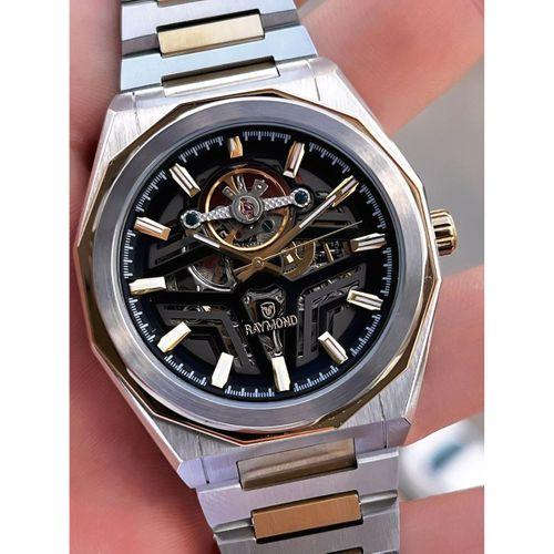 Raymond Çelik Kordon Otomatik Mekanizma 2 Yıl Garantil 5 Atm Erkek Kol Saati+Bileklik RMD.12