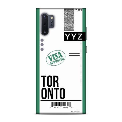 Samsung Galaxy Note 10 Plus Kılıf Uçak Bileti Toronto Arka Kapak Koruma Desenli Full Koruyucu