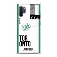 Samsung Galaxy Note 10 Plus Kılıf Uçak Bileti Toronto Arka Kapak Koruma Desenli Full Koruyucu