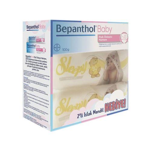 Bepanthol Baby Pişik Önleyici Merhem 100 Gr + 2 Paket Sleepy Sensitive 90 Lı Islak Havlu