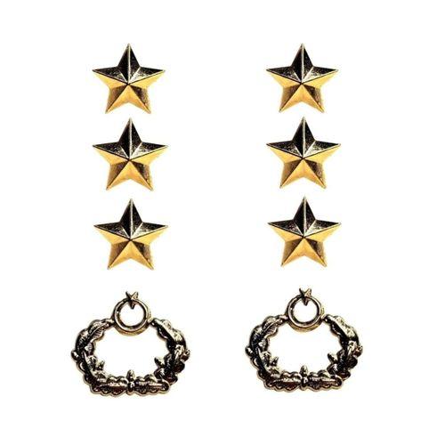 Seyhan Subay Harici Üniforma Apolet Albay 6 Yıldız- 2 Çelenk (Metal Rütbe)