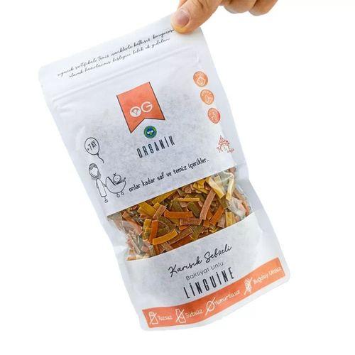 OG Natural Organik Karışık Sebzeli Bakliyat Unlu Şerit Makarna Linguine 200 Gr