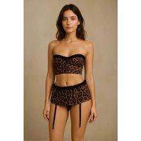 Leopar Desenli Mini Etek