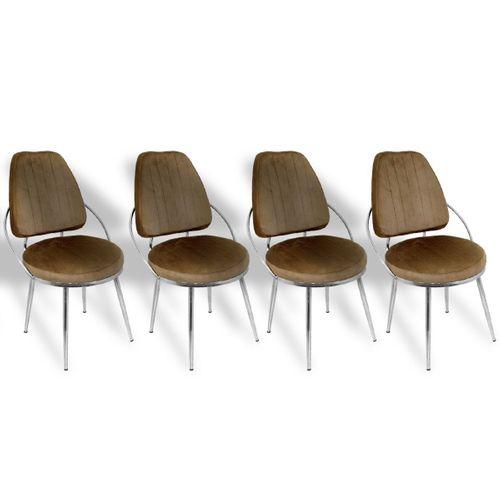 Dockers Aras Sandalye  - Kahve Kadife (4 Adet Fiyatıdır)