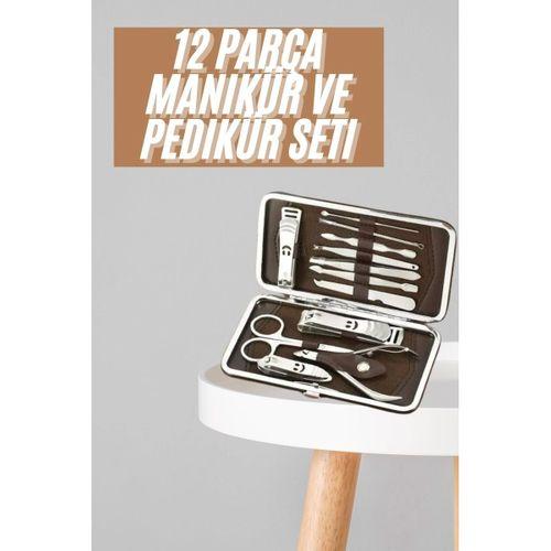 Tırnak Bakım Seti Tırnak Düzeltme Batık 12 Parça Çanta Tipi Manikür Pedikür