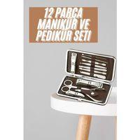 Tırnak Bakım Seti Tırnak Düzeltme Batık 12 Parça Çanta Tipi Manikür Pedikür