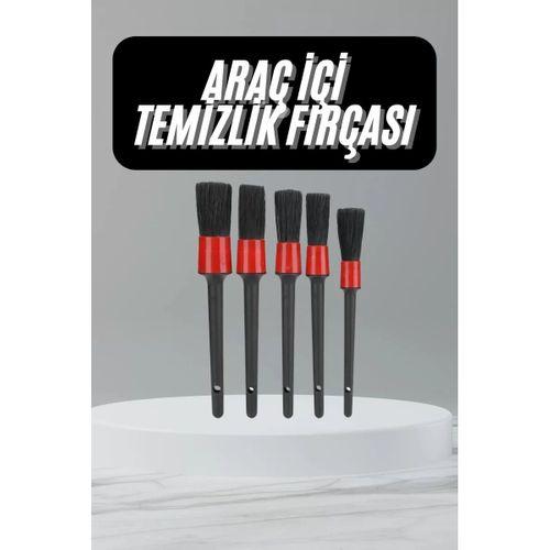 5 Adet Oto Detaylı Temizleyici Araç İçi Temizlik Fırça Seti Koltuk Döşeme Kapı Toz Alma Fırçası