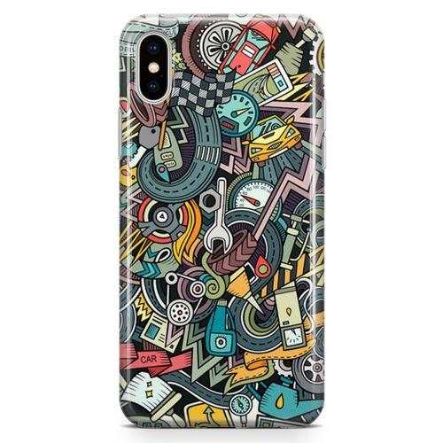 Apple iPhone XS Kılıf Driver Doodle Arka Kapak Koruma Desenli Full Koruyucu