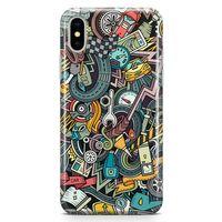 Apple iPhone XS Kılıf Driver Doodle Arka Kapak Koruma Desenli Full Koruyucu