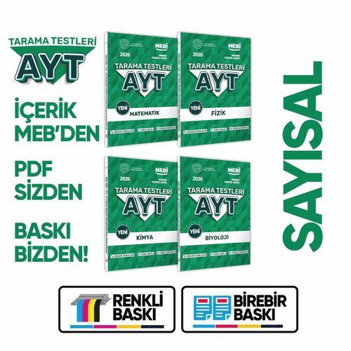 2026 YKS-AYT MEBİ-OGM 4lü Özgün Tarama Sayısal (SAY) Test Kitabı SETİ A4 Boyut BASKI ÜCRETİ