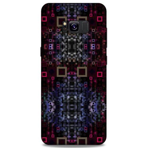 Lopard Samsung Galaxy S8 Plus Uyumlu Kılıf PiXel (18) Telefon Kılıfları Siyah Kırmızı