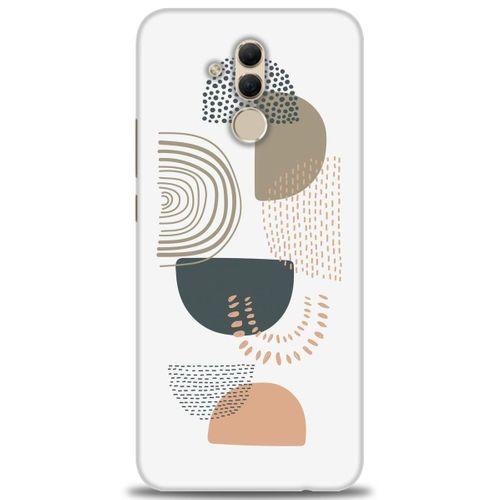 Huawei Mate 20 Lite Kılıf HD Baskılı Kılıf - Turuncu Yarım Daire + Tam Ekran Koruyucu