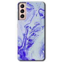 Galaxy S21 Kılıf HD Desen Baskılı Arka Kapak - Cranny Liquid Wall + Kırılmaz Cam