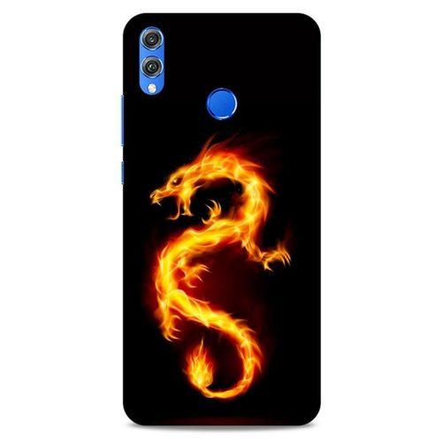 Huawei Honor 8x Kılıf Dragons (26) Tpu Silikon Kılıf Tatoo Ateş Ejderhası