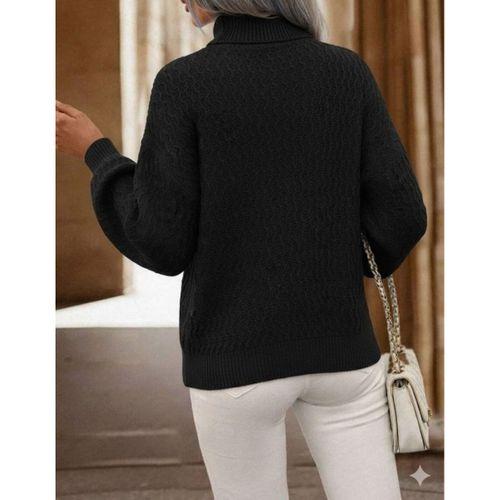 Kadın Uzun Kollu Balıkçı Yaka Triko Bluz