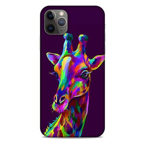 Apple Iphone 11 Pro Max Uyumlu Kılıf Mor Delisi (30) Silicone Case Zürafa