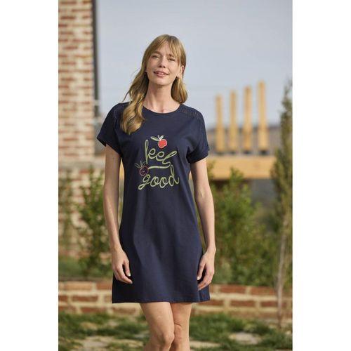 Meyve Ve Yaprak Baskılı Dantelli "feel Good" Gecelik