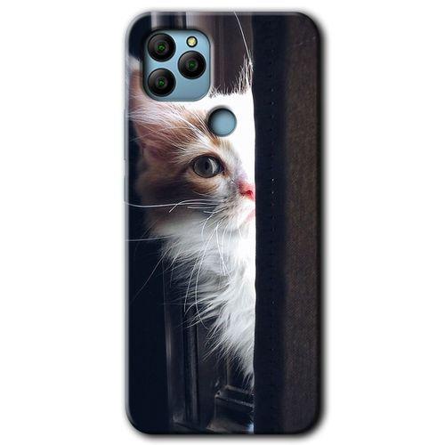 GM 22 Plus Kılıf HD Desen Baskılı Arka Kapak - Kedi Bakışı + Kırılmaz Cam
