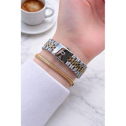 Tom Jones Çelik Kordon 2 Yıl Garantili 3 Atm Suya Dayanıklı Kadın Kol Saati+Bileklik BTJ.1384.4