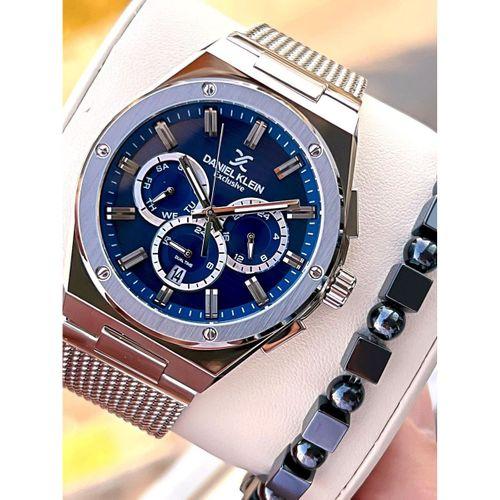 Daniel Klein Erkek Kol Saati 30 Metre Suya Dayanıklı Çelik Kordon + Bileklik Hediyeli  VS.BLKT.0688