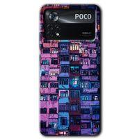 Poco x4 Pro Kılıf HD Desen Baskılı Arka Kapak + Temperli Cam - Şehir Görünümü