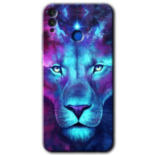 Honor 8x Kılıf HD Desen Baskılı Arka Kapak - Neon Lion