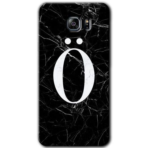 Potkal Hediye Fabrikası Samsung Galaxy Note 5 Kılıf HD Desen Baskılı Arka Kapak - Siyah Mermer Desenli Ö Harfi