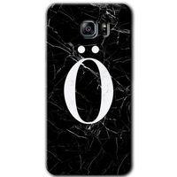 Potkal Hediye Fabrikası Samsung Galaxy Note 5 Kılıf HD Desen Baskılı Arka Kapak - Siyah Mermer Desenli Ö Harfi