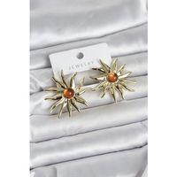 Güneş Model Gold Renk Pirinç Kadın Küpe