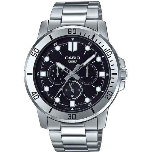Casio MTP-VD300D-1EUDF Quartz Çelik Gri Siyah Kadran 45 mm Erkek Kol Saati
