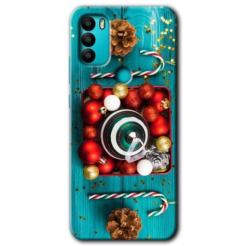 MRCİLETİSİM General Mobile GM 21 Plus Kılıf HD Desen Baskılı Arka Kapak + Temperli Cam - Christmas