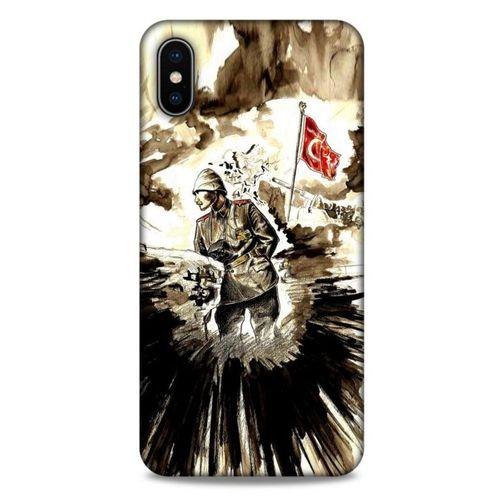 Apple iPhone XS Max Kılıf Atatürk (46) Core Armor Kılıf Karışık