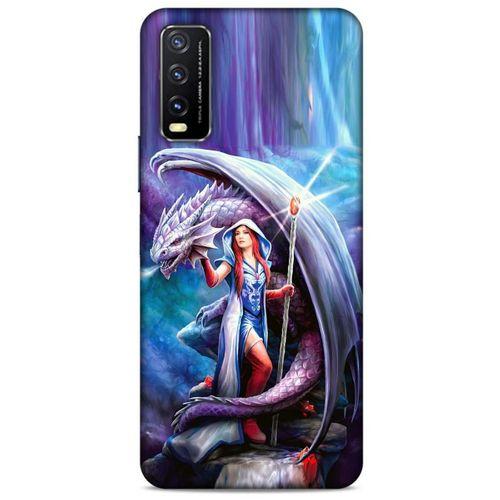 Xiaomi Redmi 9T Kılıf Dragons (31) TPU Kılıf Ejderha ve Sahibe