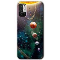 Poco M3 Pro Kılıf HD Desen Baskılı Arka Kapak + Temperli Cam - Cosmos