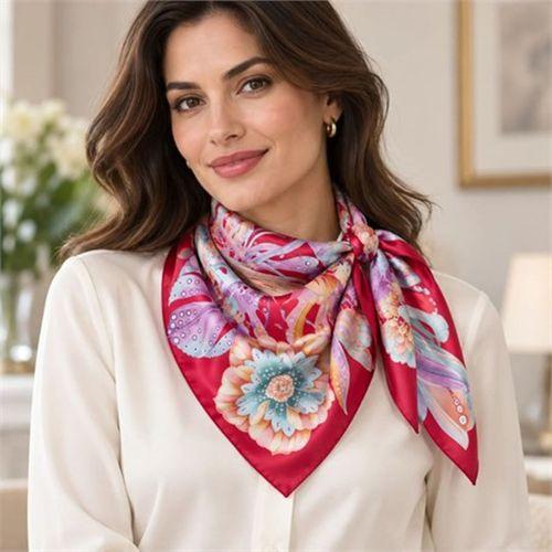 Orjinal İtalyan Salvatore Ferragamo Marka İpek Eşarp,Fular,Şal 86X88Cm