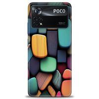 Xiaomi Poco X4 Pro 5G Kılıf HD Baskılı Kılıf - Renkli Taşlar + Tam Ekran Koruyucu