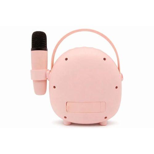 Çocuklara Özel Retro Tasarımlı Bluetooth Karaoke Mikrofon Ve Ahşap Tripodlu – Pembe