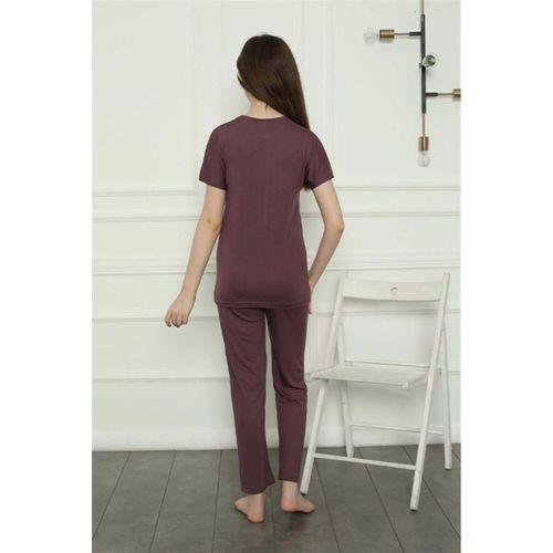 Kız Çocuk Penye Pijama Takım Mürdüm