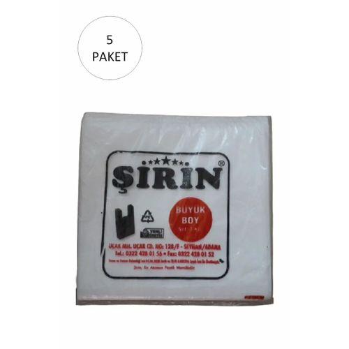 Beyaz Kalın Atlet Poşet Büyük Boy 30x57 Cm 1 Kg 5 Paket (Takriben 225 Adet)