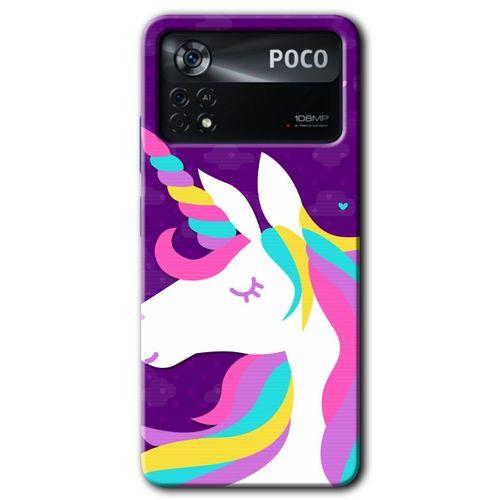 Xiaomi Poco x4 Pro HD Baskılı Kılıf + 9D Tam Ekran Koruyucu - Unicorn Sleep