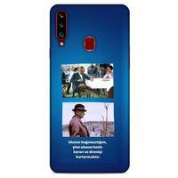 Samsung Galaxy A20s Kılıf Atatürk (6) Silikon Kılıf Koyu Mavi