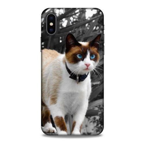 Lopard Apple Iphone X Uyumlu Kılıf Kediler (43) Thin Fit Kılıf Beyaz Kedi