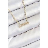 Pirinç Zirkon Taşlı Messika Model Ezme Zincir Gold Renk Kadın Kolye
